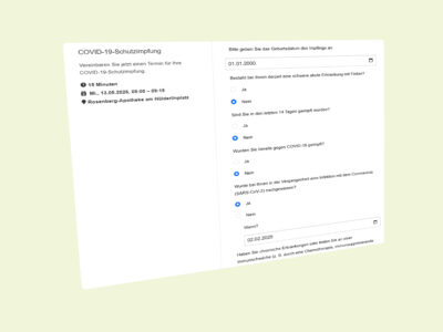 Impfpass mit COVID-19-Impfung, medizinischer Nachweis für Operationen, Impfstatus, Gesundheitsdokumentation, medizinische Unterlagen, OP-Vorbereitung, Patientendokumentation, medizinische Formulare, G.